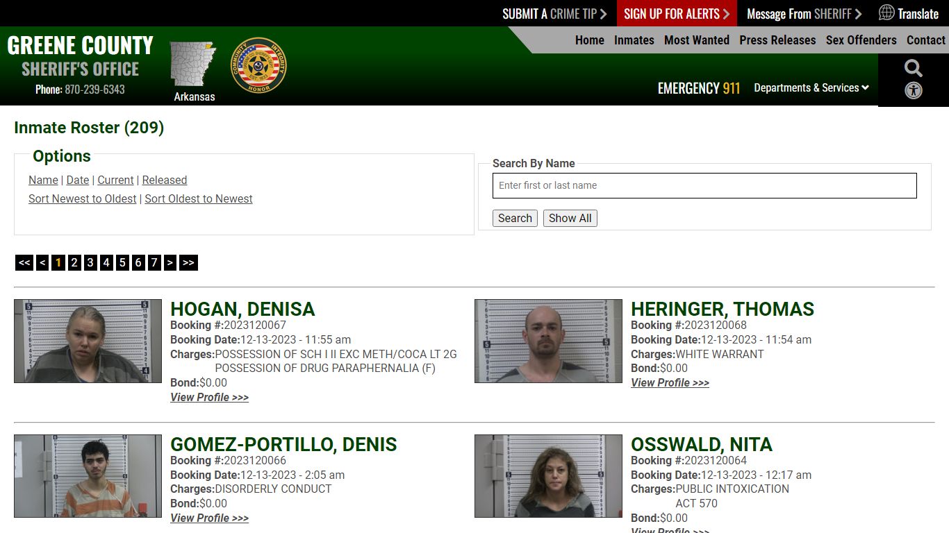 Inmate Roster - Current Inmates Booking Date Descending - Greene County ...