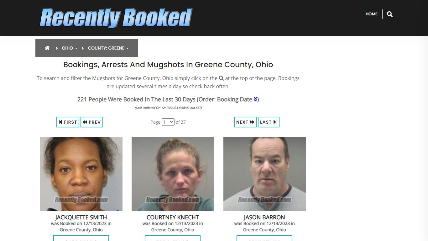 Recent bookings, Arrests, Mugshots in Greene County, Ohio - Recently Booked